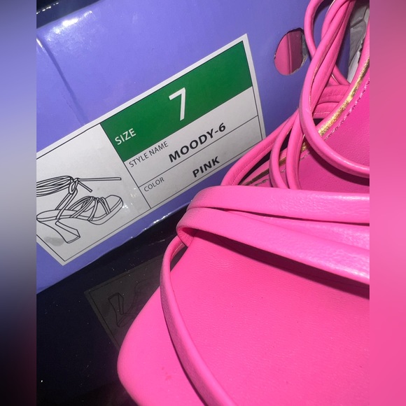 Moody Pink Tye Up Heels - Picture 3 of 4